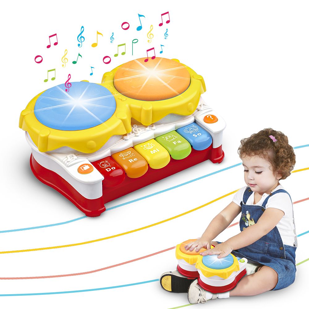 Brinquedos para bebês de 1 ano Meninas, 2 em 1 Brinquedos Musicais, Piano  Infantil e Tapete de tambor eletrônico com 2 varas, cobertor de chão de  aprendizagem, birthda