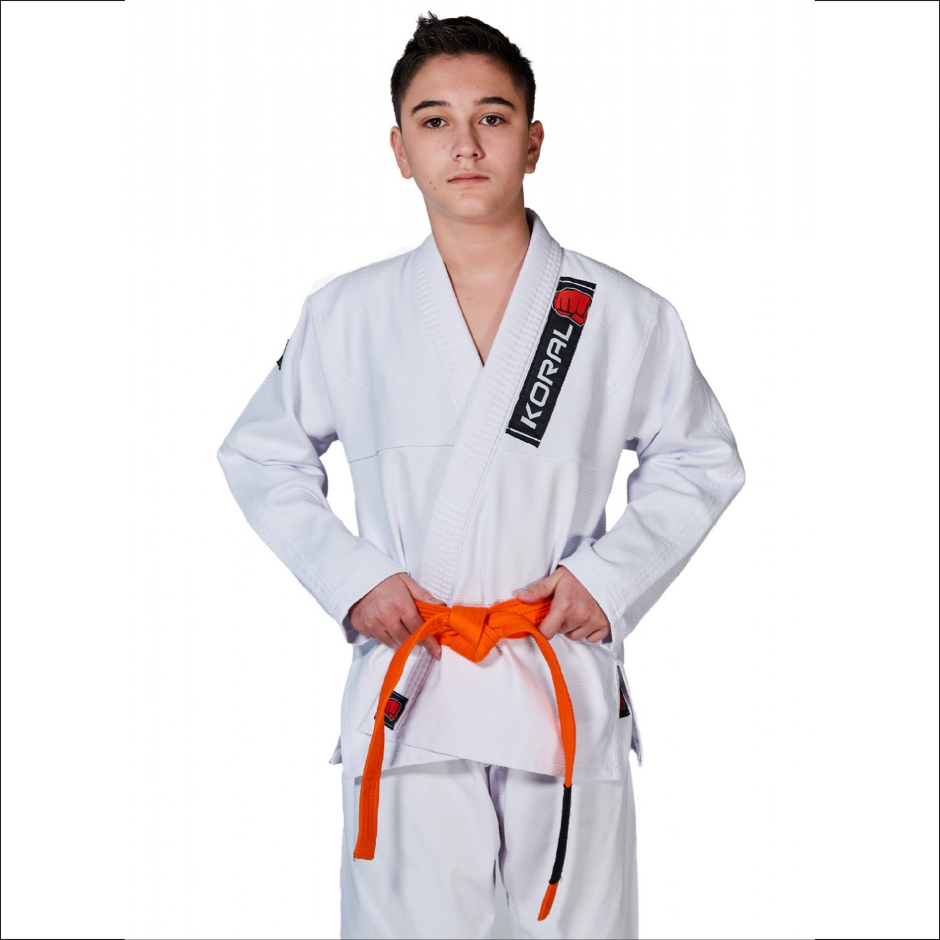 Kimono Jiu Jitsu Infantil Branco Koral Kids - Black Belt Store Jiu Jitsu