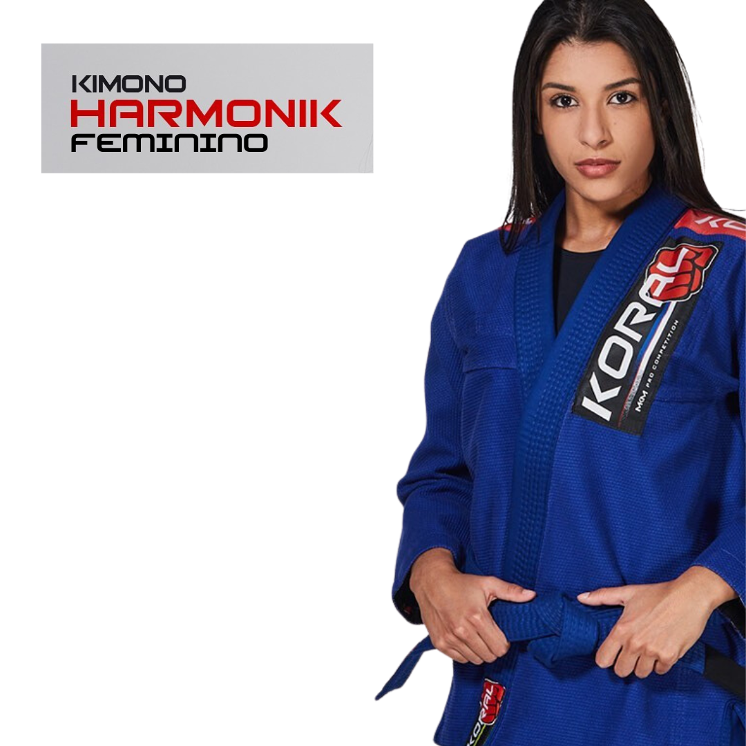 Kimono Feminino Jiu Jitsu MKM Harmonik Azul - Black Belt Store Jiu Jitsu
