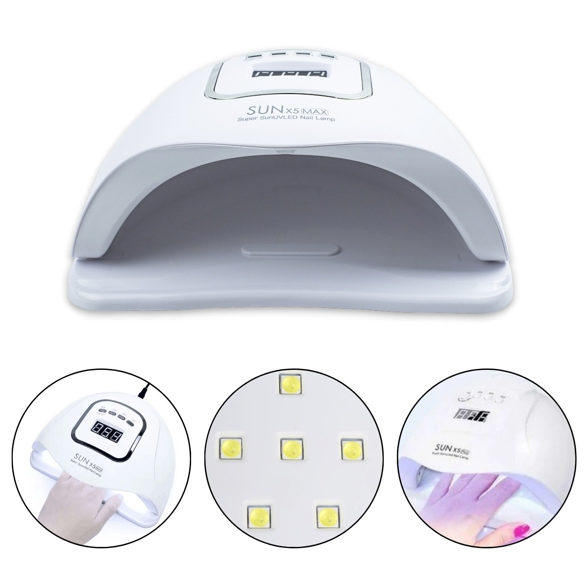 Cabine de Unhas Gel Acrigel Sun X5 Max UV/LED Bivolt 45 Leds - Arte ...