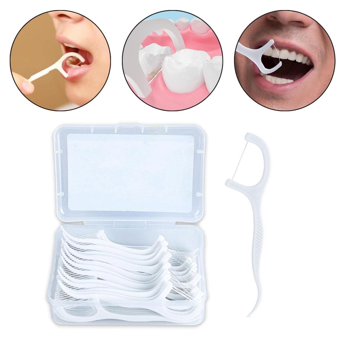 Kit 7 Instrumentos Inox Remove Tártaro + 50 Fio Dental Cabo - Arte ...