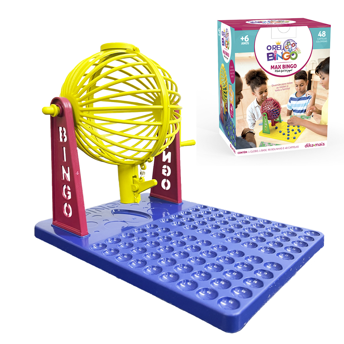 Jogo Bingo Infantil Globo + Base + 48 cartelas + 99 Bolinhas