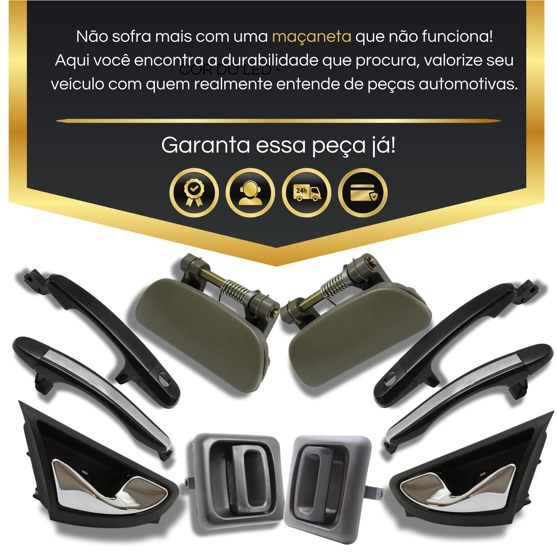 Maçaneta Interna Esquerda Cromada Renault Duster Oroch 2016 A 2021