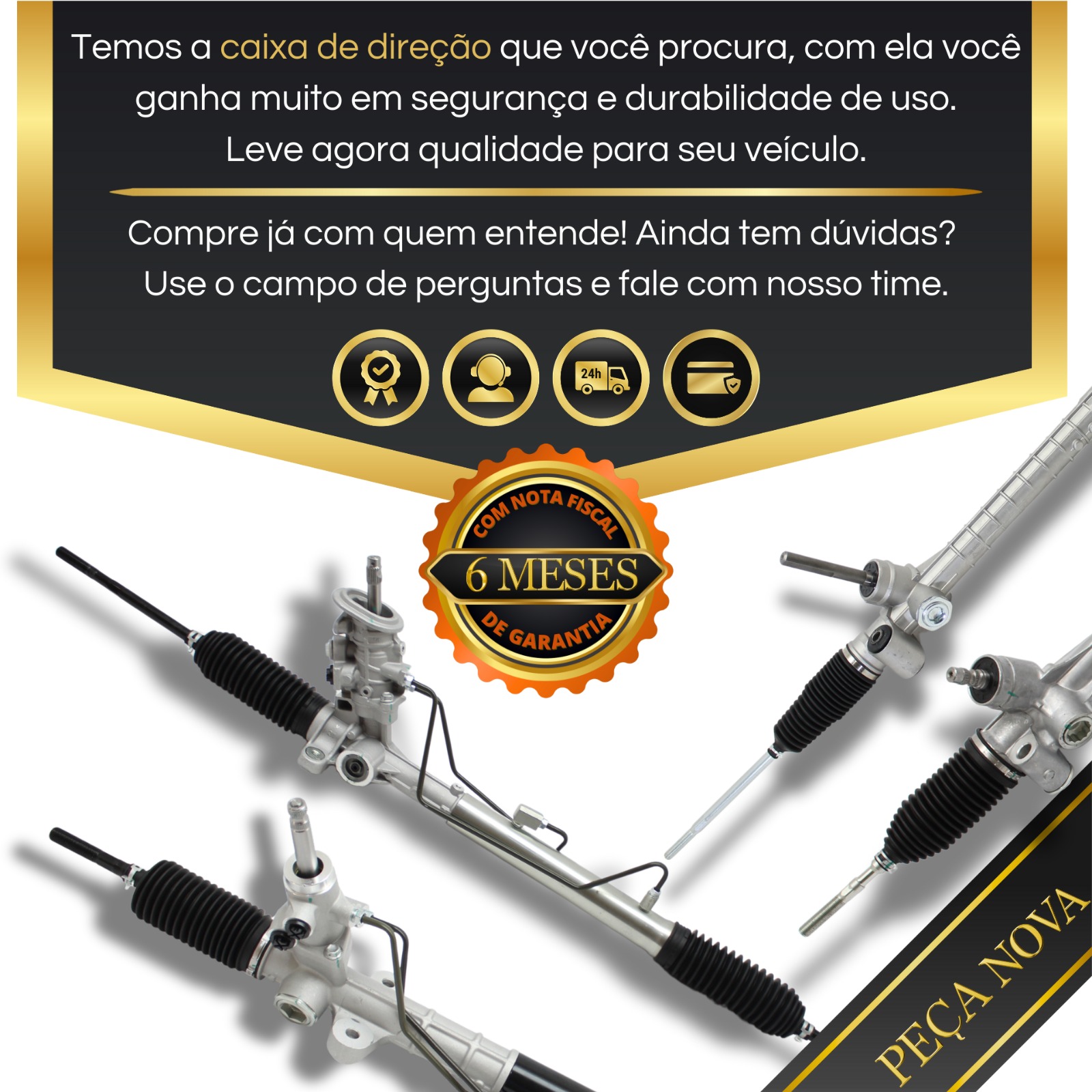 Nova Caixa de Direção Mecânica Volkswagen Fox Spacefox para