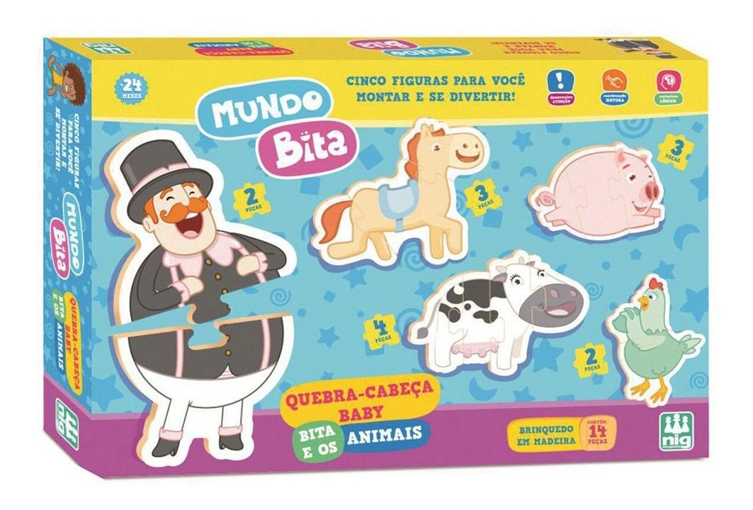 Jogo infantil de quebra-cabeça animal divertido e educativo