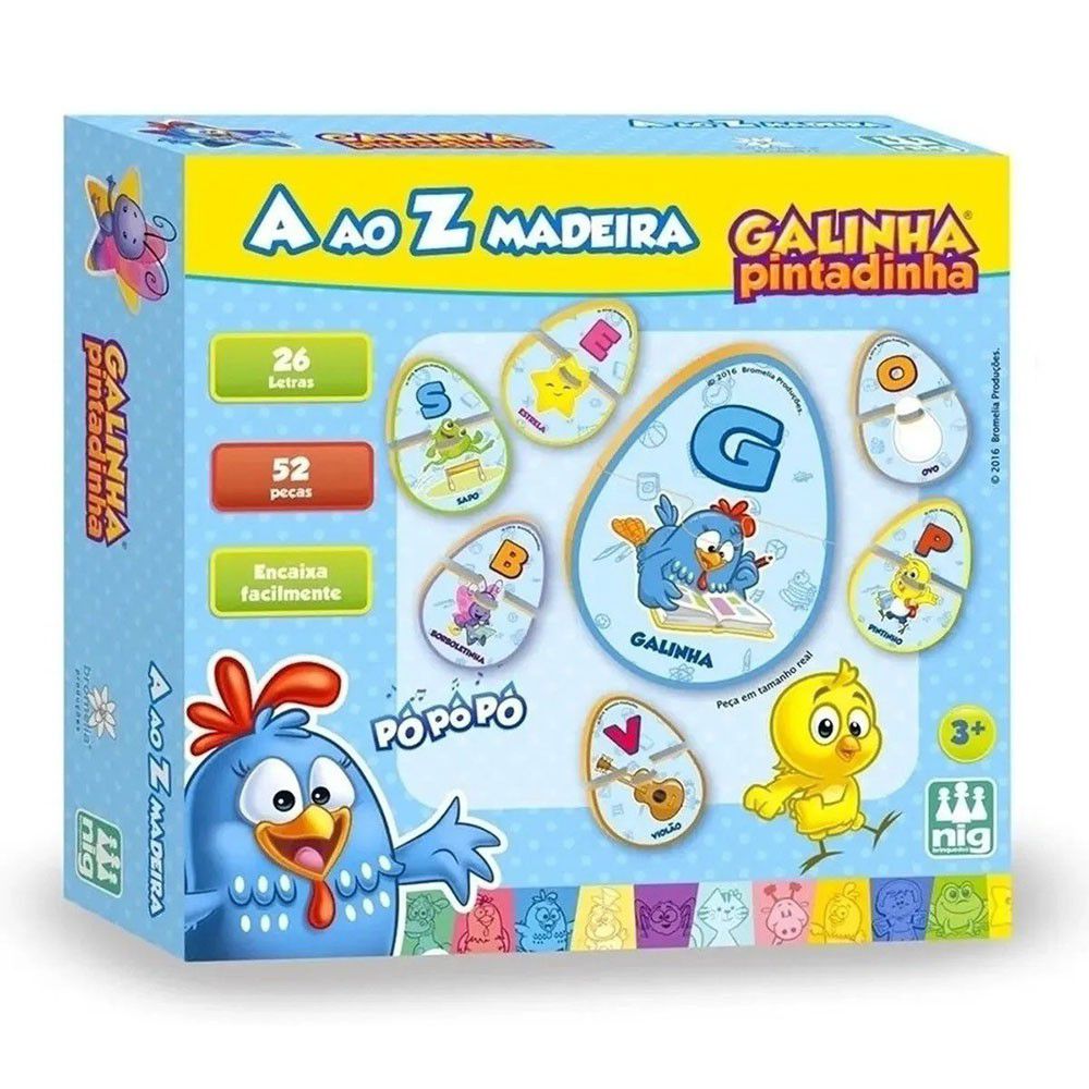 Jogo Galinha Pintadinha Domino Em Madeira - Nig Brinquedos - Bebe Brinquedo