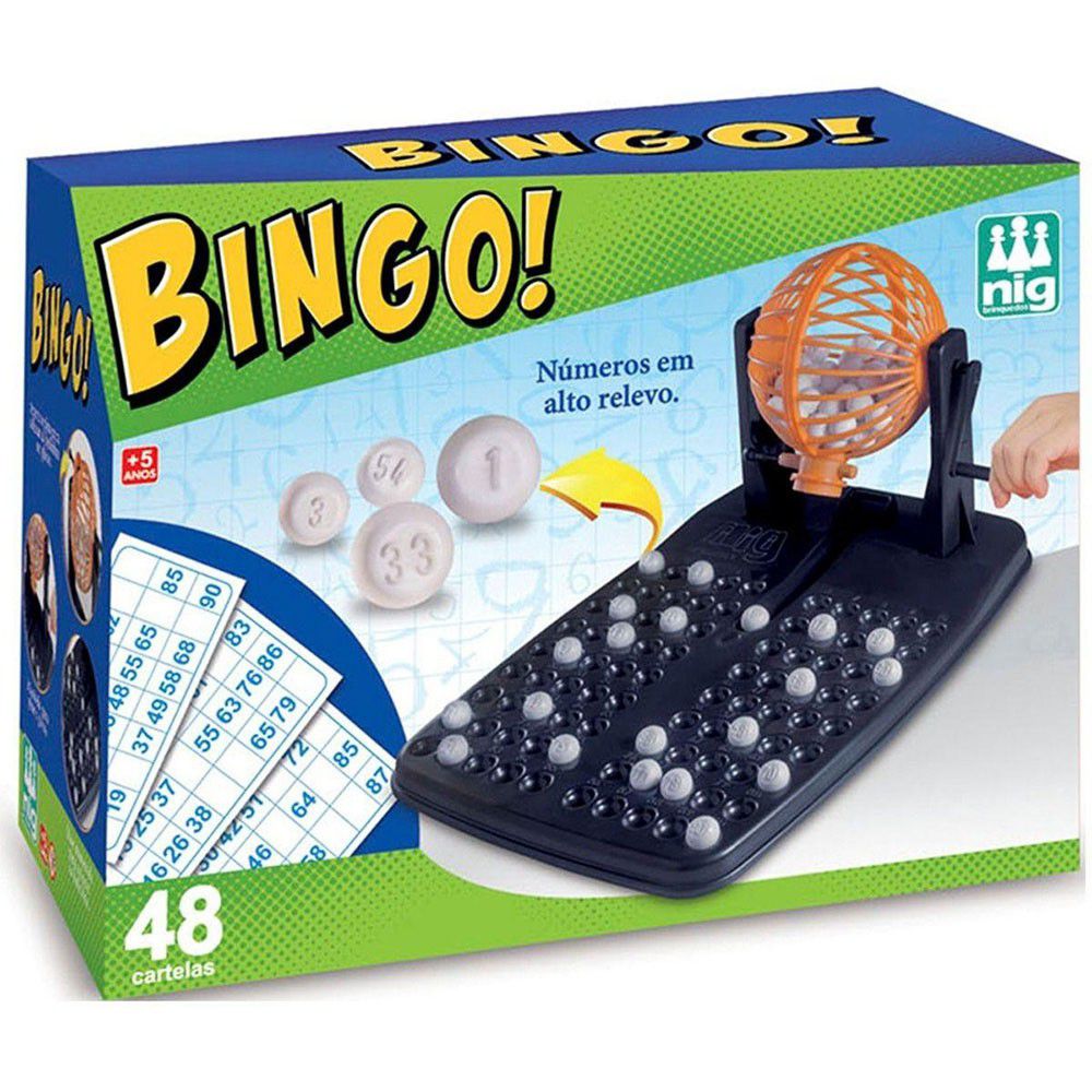 Bingo C Globo Giratório Jogo Infantil Brinquedo 48 Cartelas