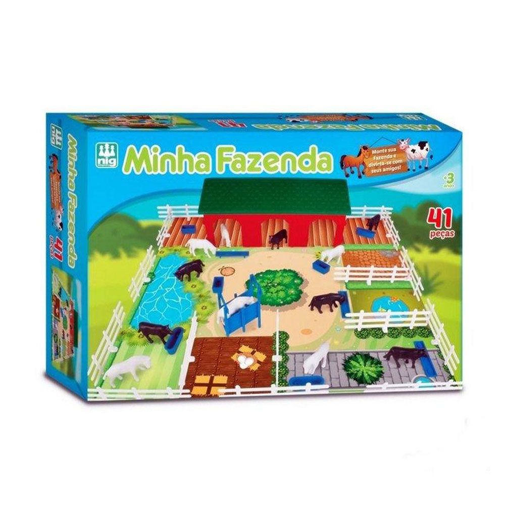 Jogo De Montar Tabuleiro Minha Fazenda 41 Peças Brinquedo Infantil