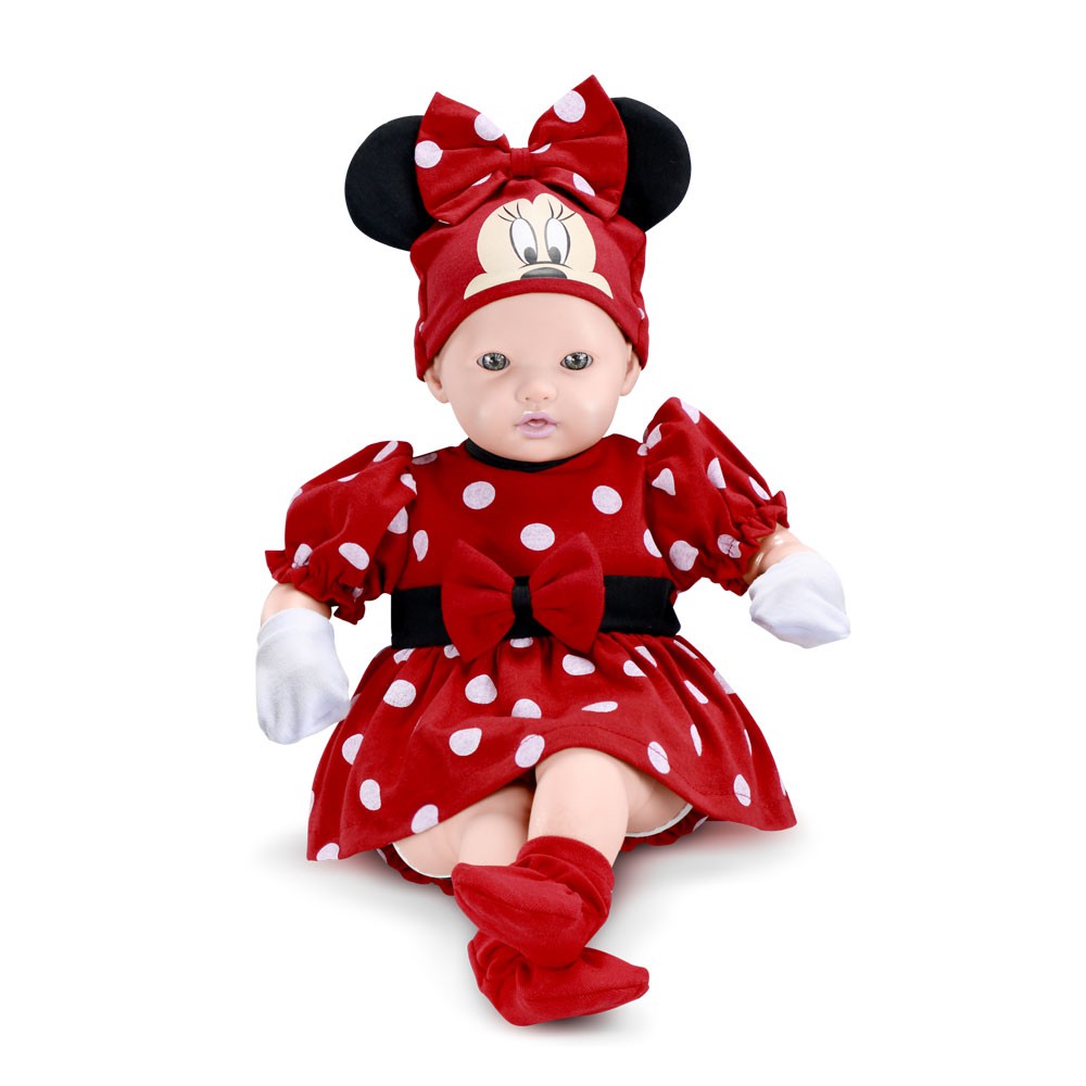 02 Bonecos Bebê Reborn Minnie E Mickey Acessórios