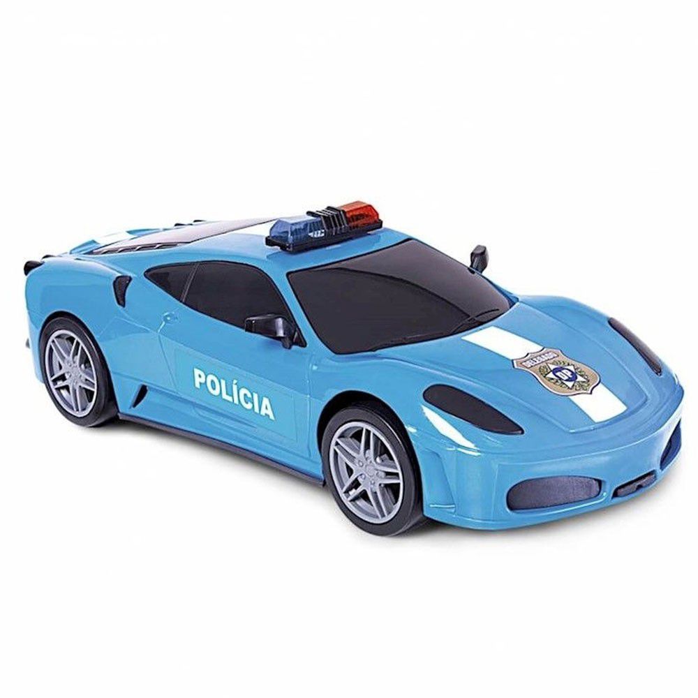 Carro de Polícia Azul Força e Ação Poliplac - Up Brinquedos