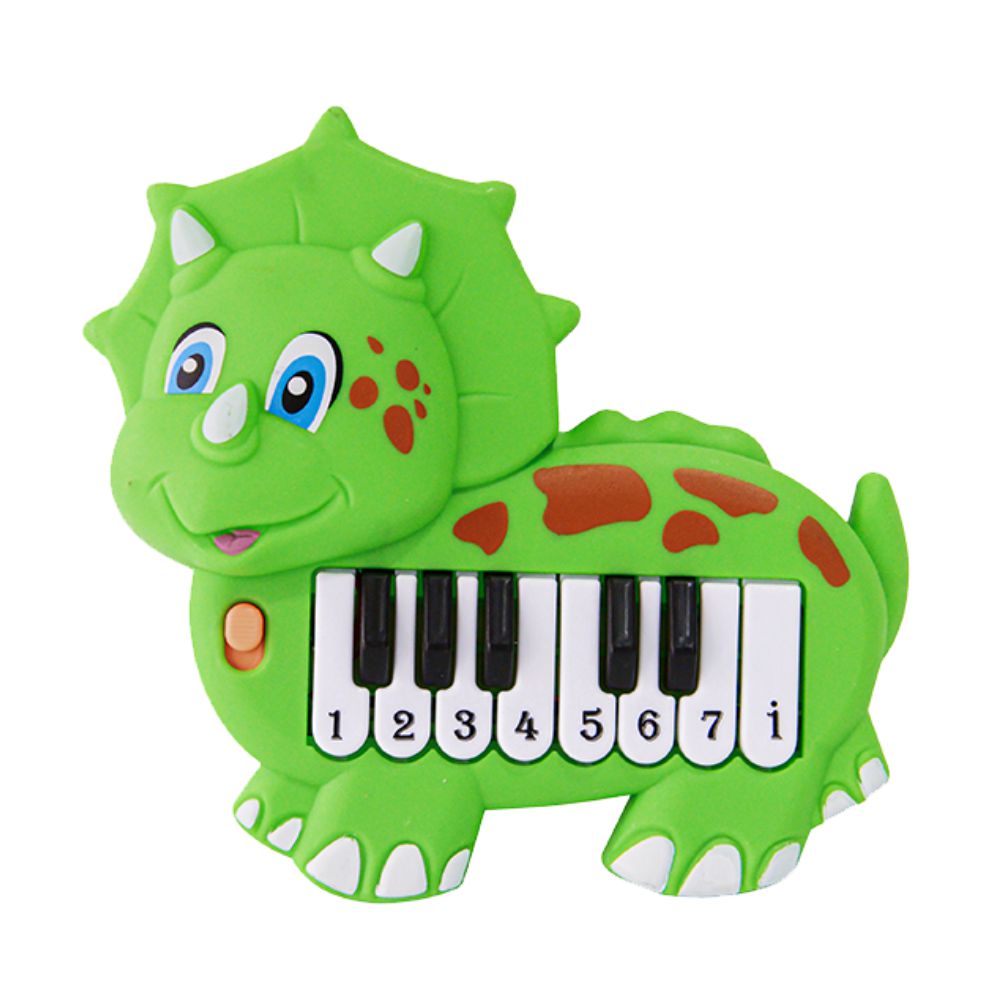 Teclado Infantil Musical Piano Dinossauro Brinquedo Bebê Didático Rosa