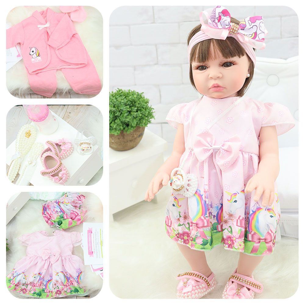 Boneca Bebe Reborn Loira Vestido Realista Original com Bolsa - ShopJJ -  Brinquedos, Bebe Reborn e Utilidades