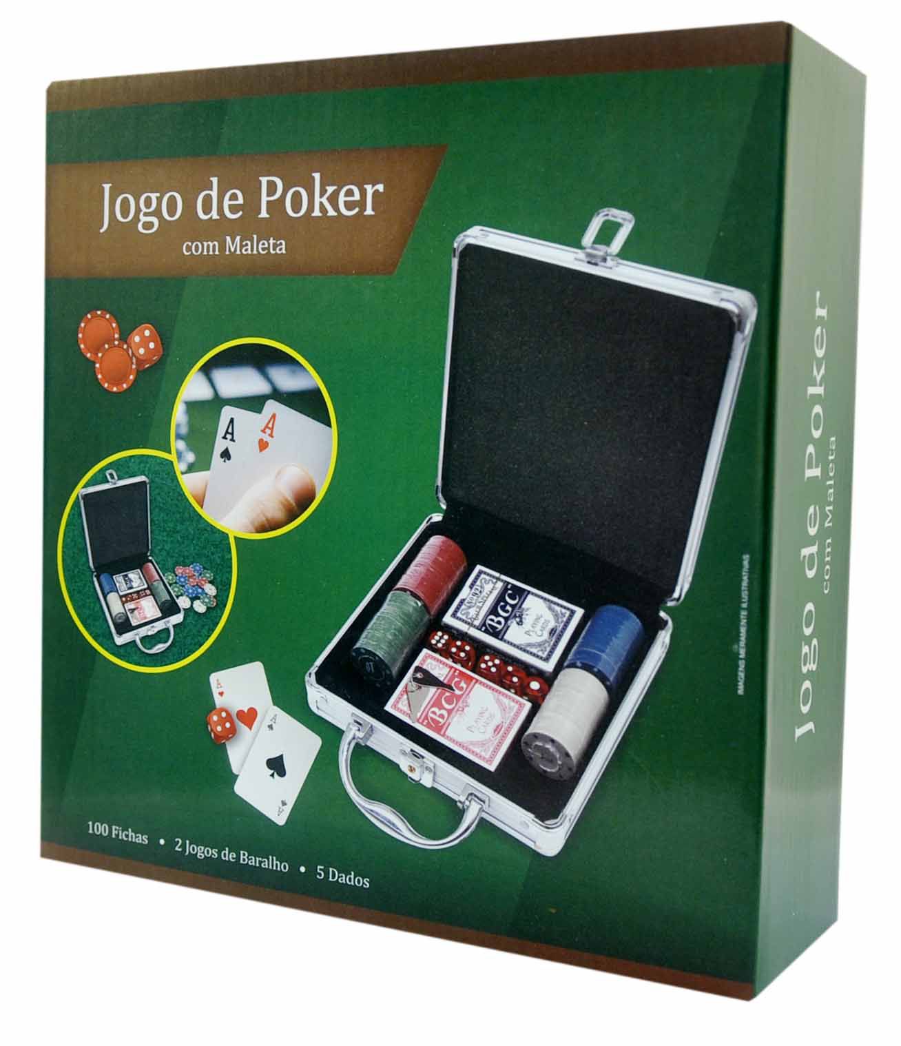 Maleta Poker Fichas Numeradas Baralho Kit Jogo Completo Mdf