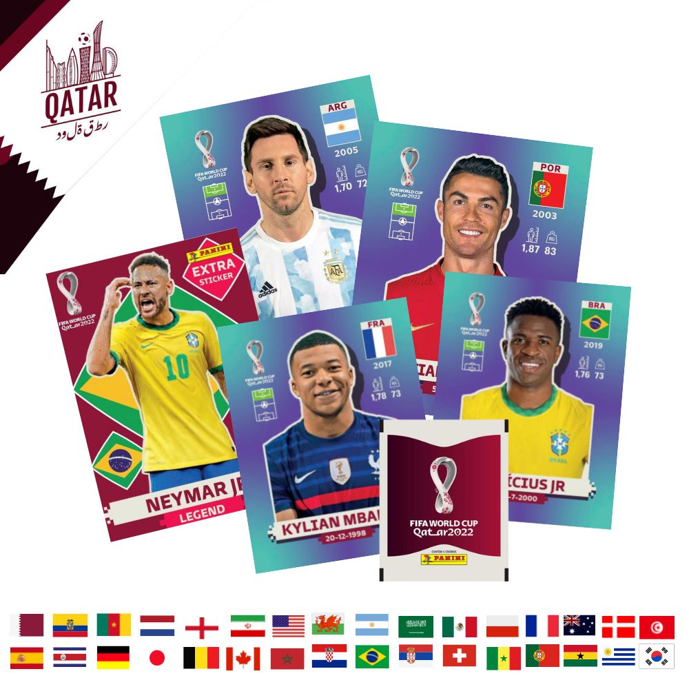 Pacote 5 Figurinhas Original Copa Mundo Qatar - Fifa Word Cup 2022 ORIGINAL