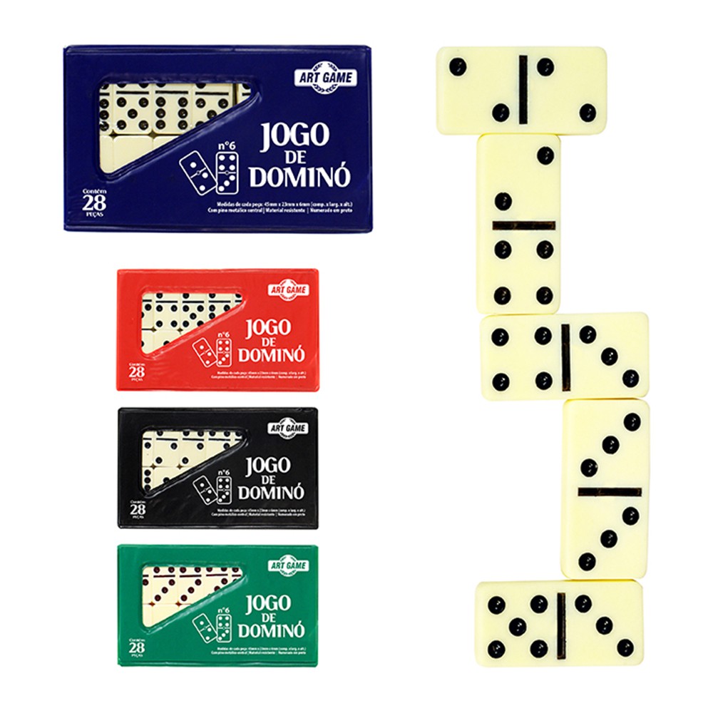 20 Jogos de Domino com 28 Peças de Plástico em Cada