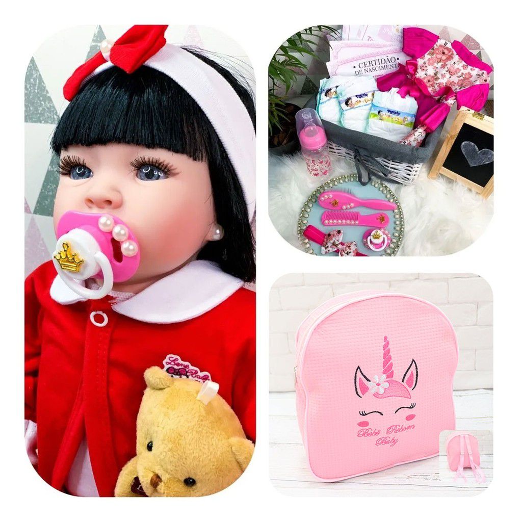 Bebê Reborn Boneca Muito Linda Com Itens Bolsa Maternidade em Promoção na  Americanas