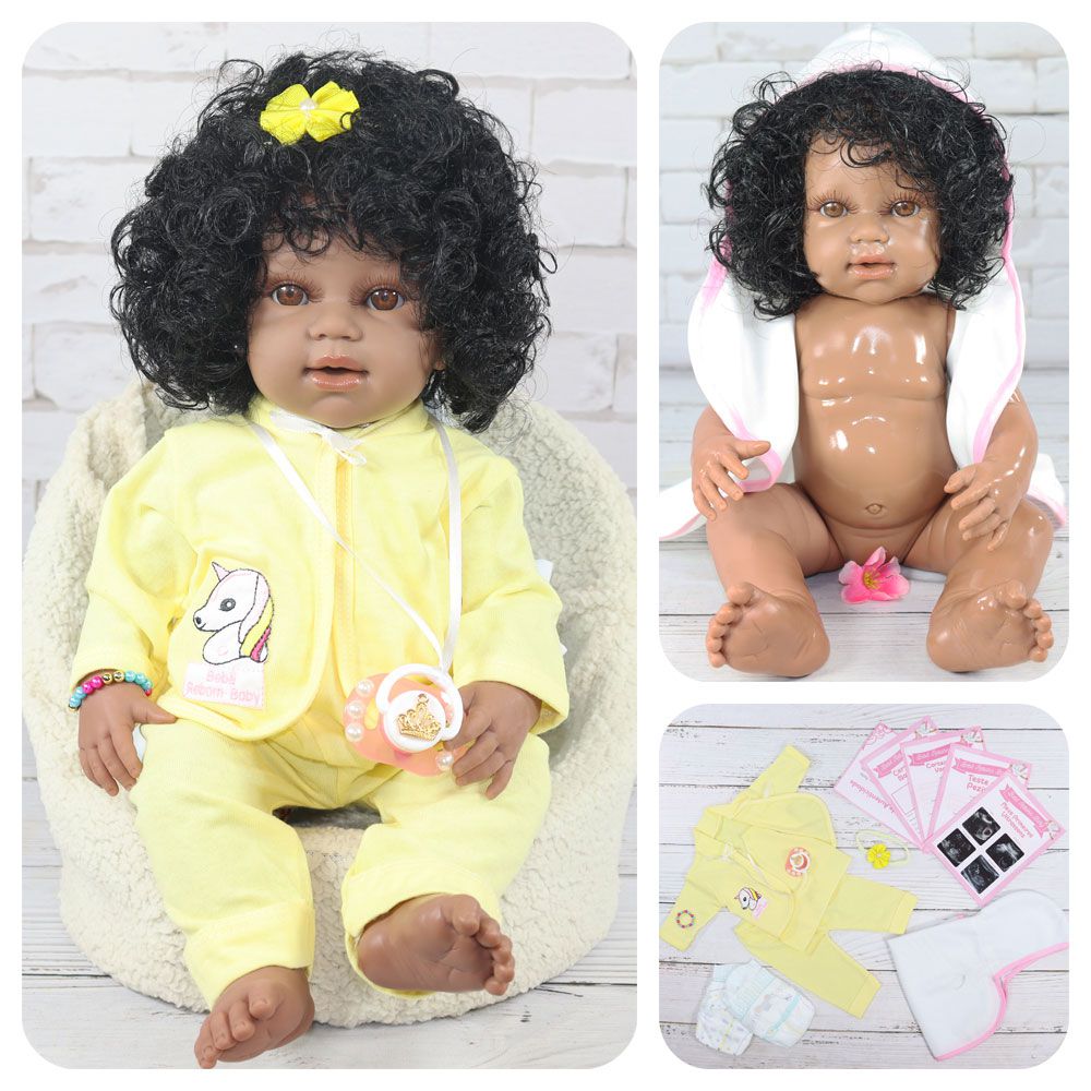 Boneca Realista Negra Reborn Menina Bebe Negra Roupa Rosa - ShopJJ -  Brinquedos, Bebe Reborn e Utilidades