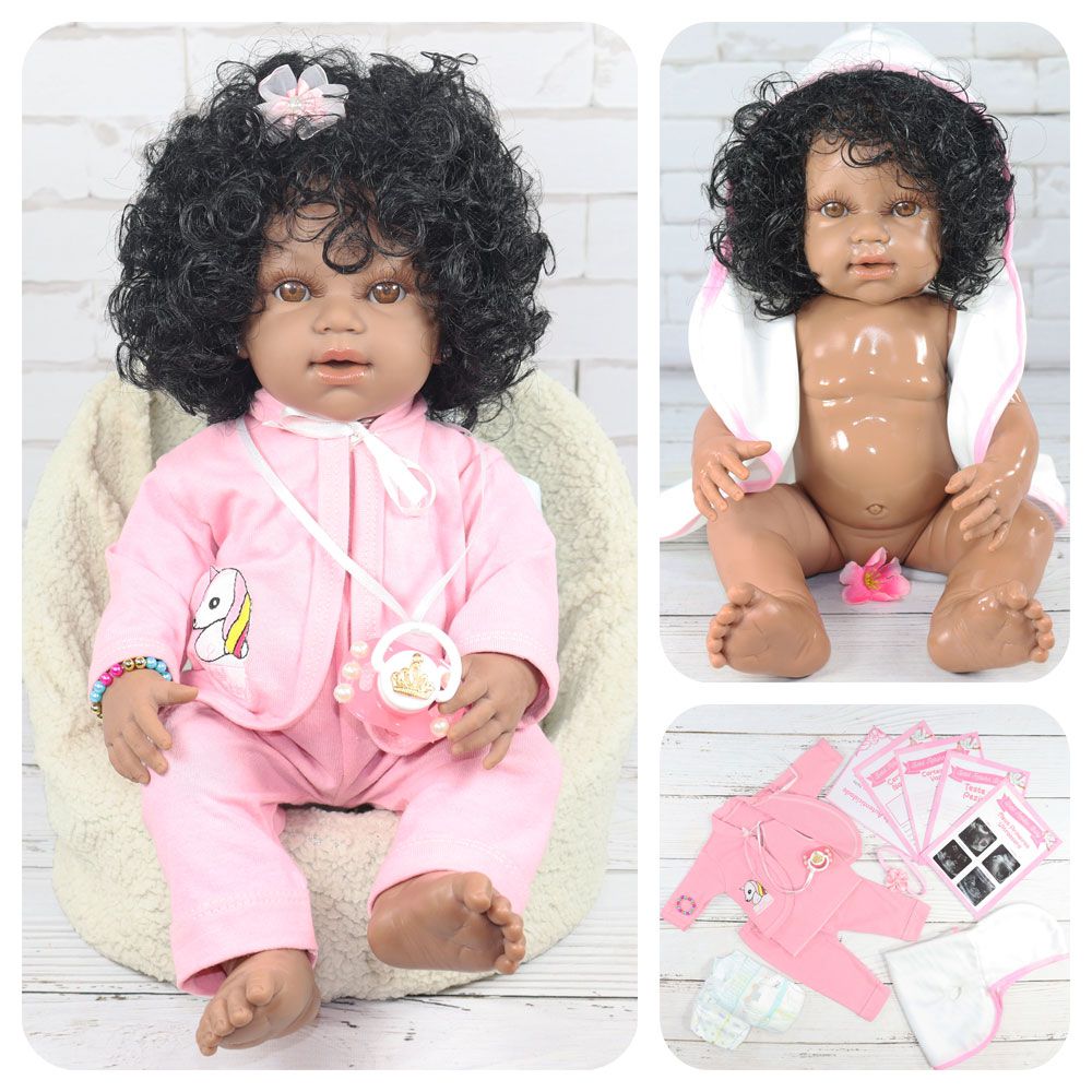 Boneca Bebê Menina Reborn Silicone Pode Molhar Kit Itens