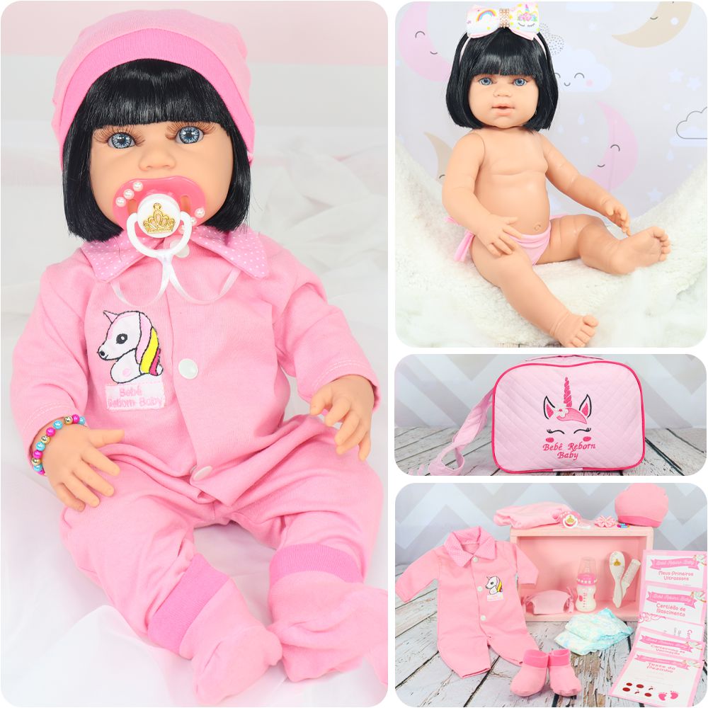 Boneca Realista Bebê Reborn Corpo Silicone Com Acessórios - ShopJJ -  Brinquedos, Bebe Reborn e Utilidades