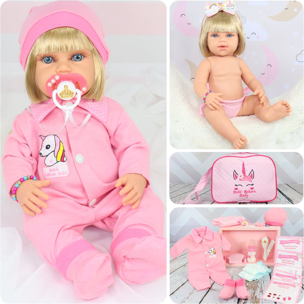 Boneca Reborn Negra Realista com Bolsa - ShopJJ - Brinquedos, Bebe