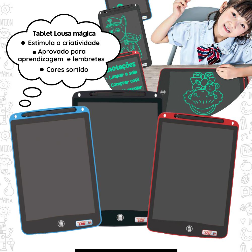 Tablet de Escrever LCD Infantil, Quadro Mágico, Placa de Desenho