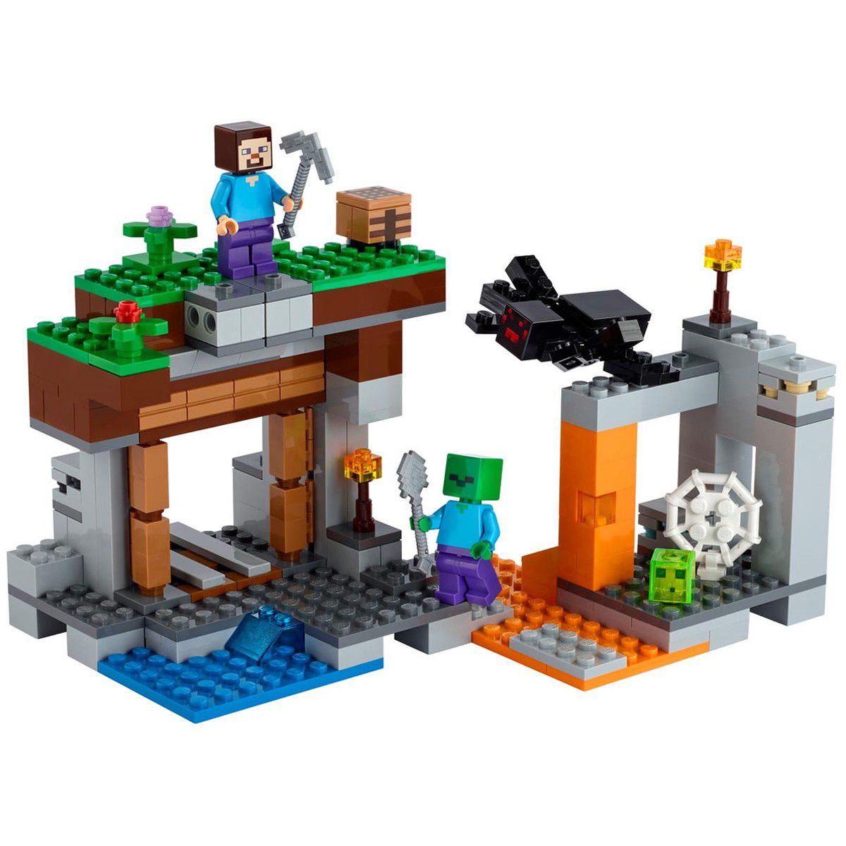 Brinquedo LEGO Minecraft A Mina Abandonada +7 Anos 248 Peças Blocos de  Montar - Baby&Kids