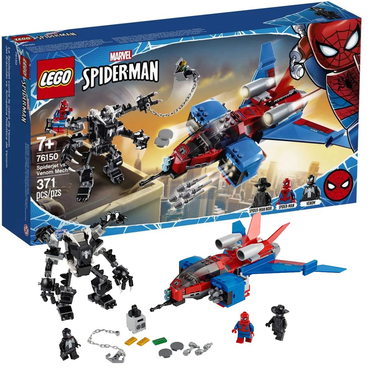 Brinquedo LEGO Homem Aranha Jet Vs Venom Maquina +7 Anos 371 Peças -  Baby&Kids