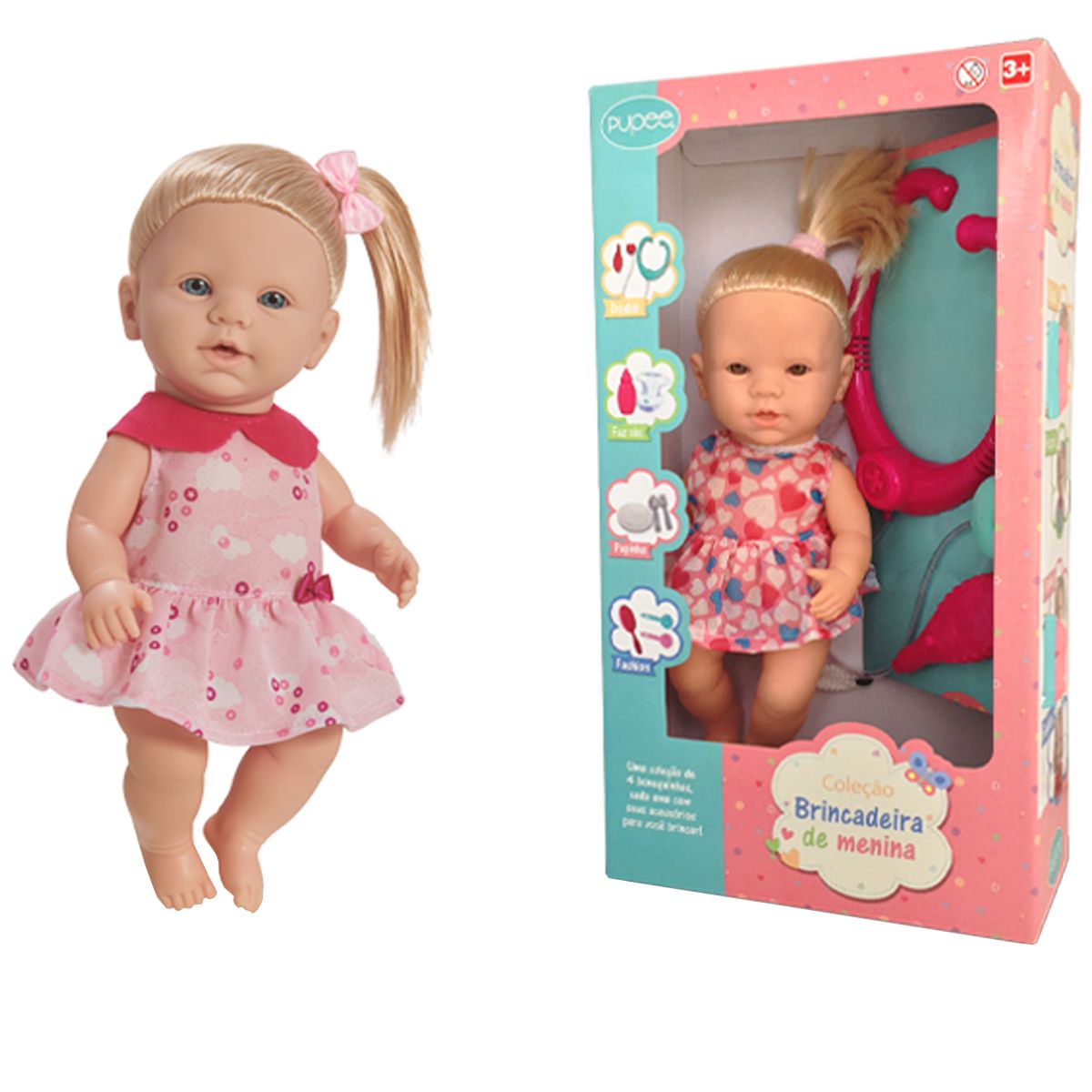 Boneco Pet da Barbie Blissa Veterinária Gatinha Brinquedo com 4 Acessórios  +3 anos Pupee - Baby&Kids