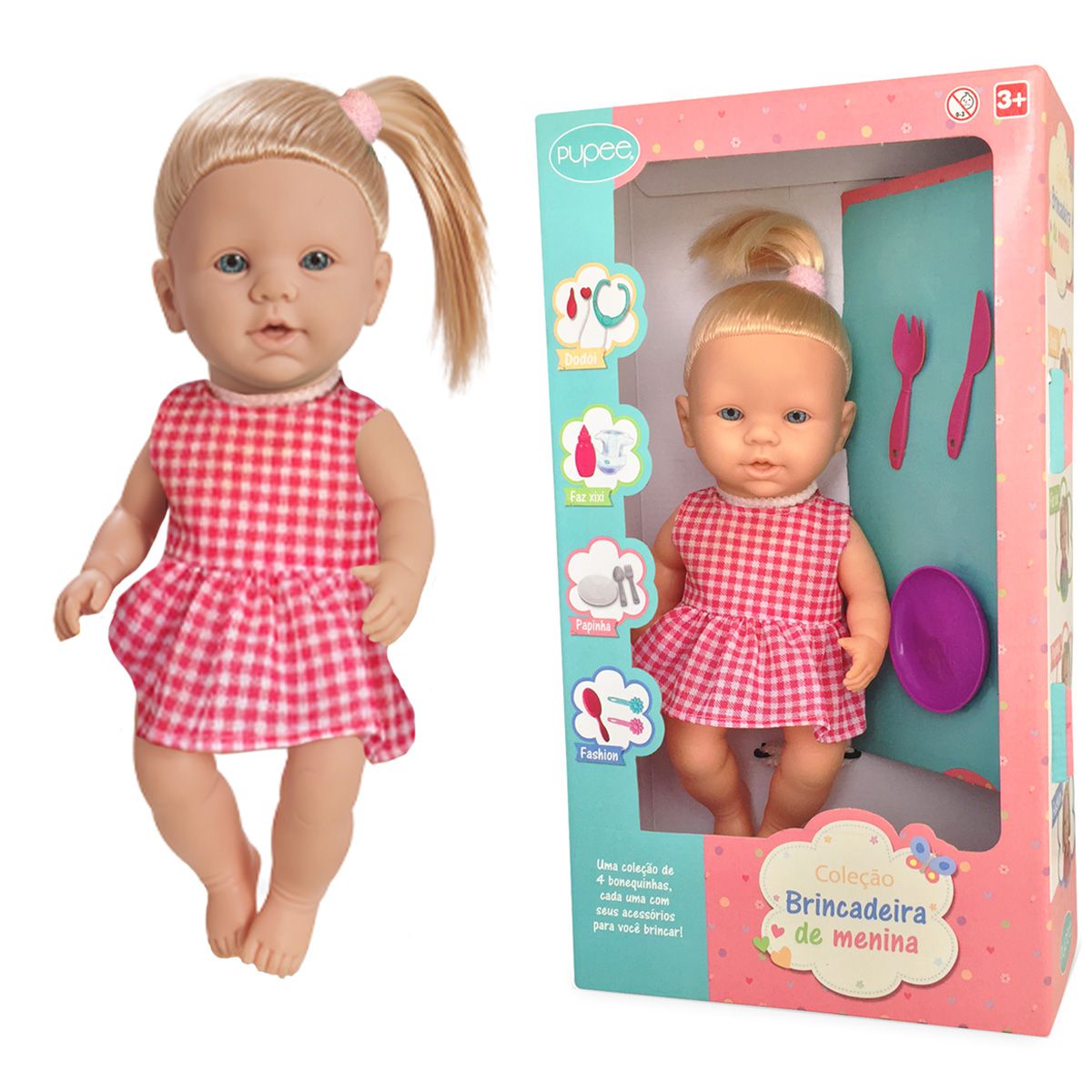 Boneco Pet da Barbie Blissa Veterinária Gatinha Brinquedo com 4 Acessórios  +3 anos Pupee - Baby&Kids