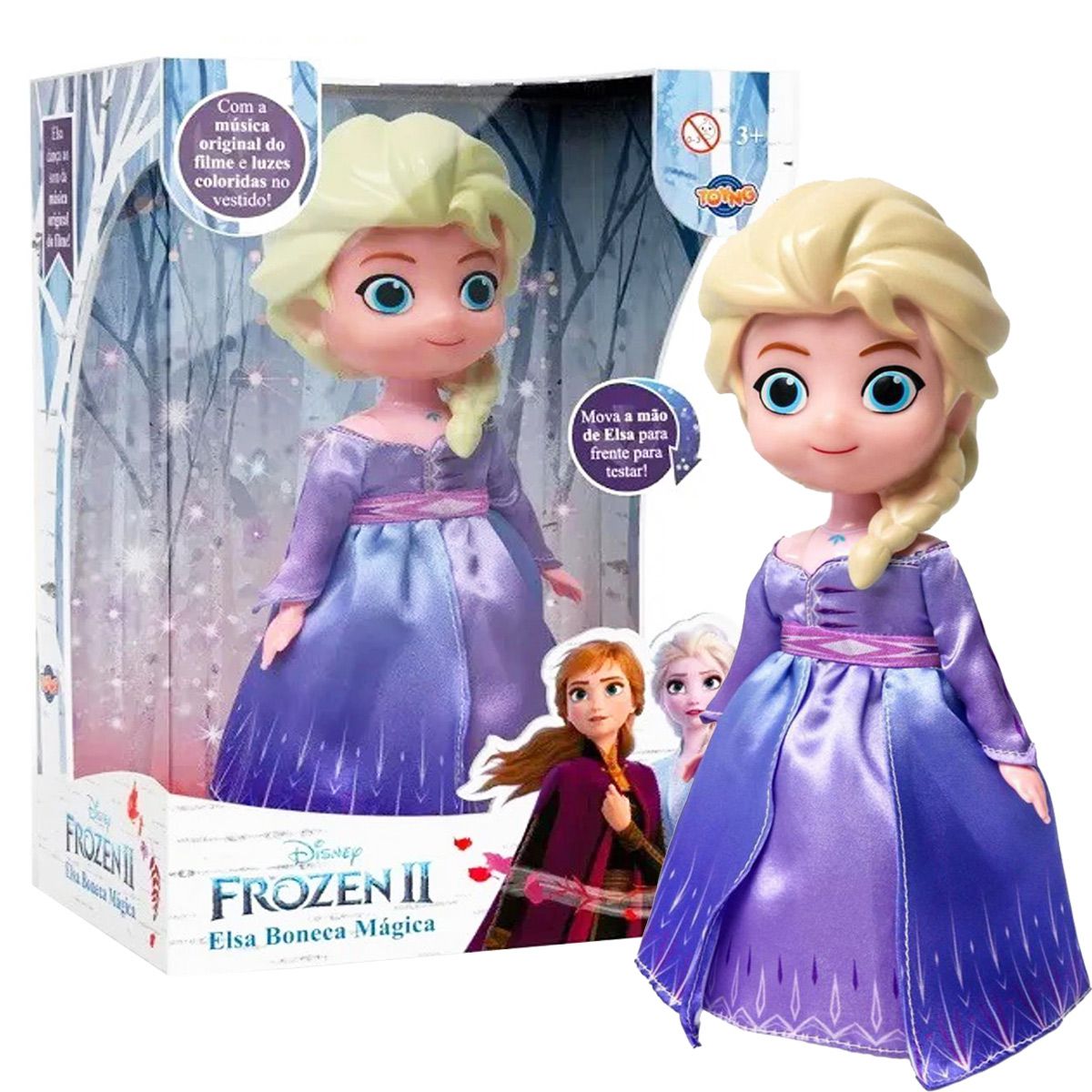 Boneca Dançarina Frozen 2 Elsa Com Música Do Filme Luzes A partir de 3 Anos  Disney Toing - Baby&Kids