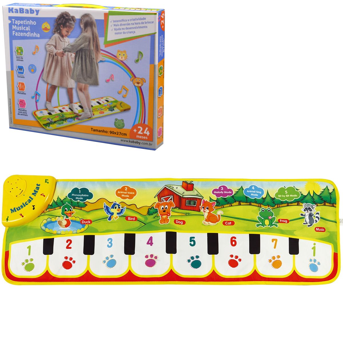 Tapetinho Piano Infantil Bebê Musical Fazendinha Colorido