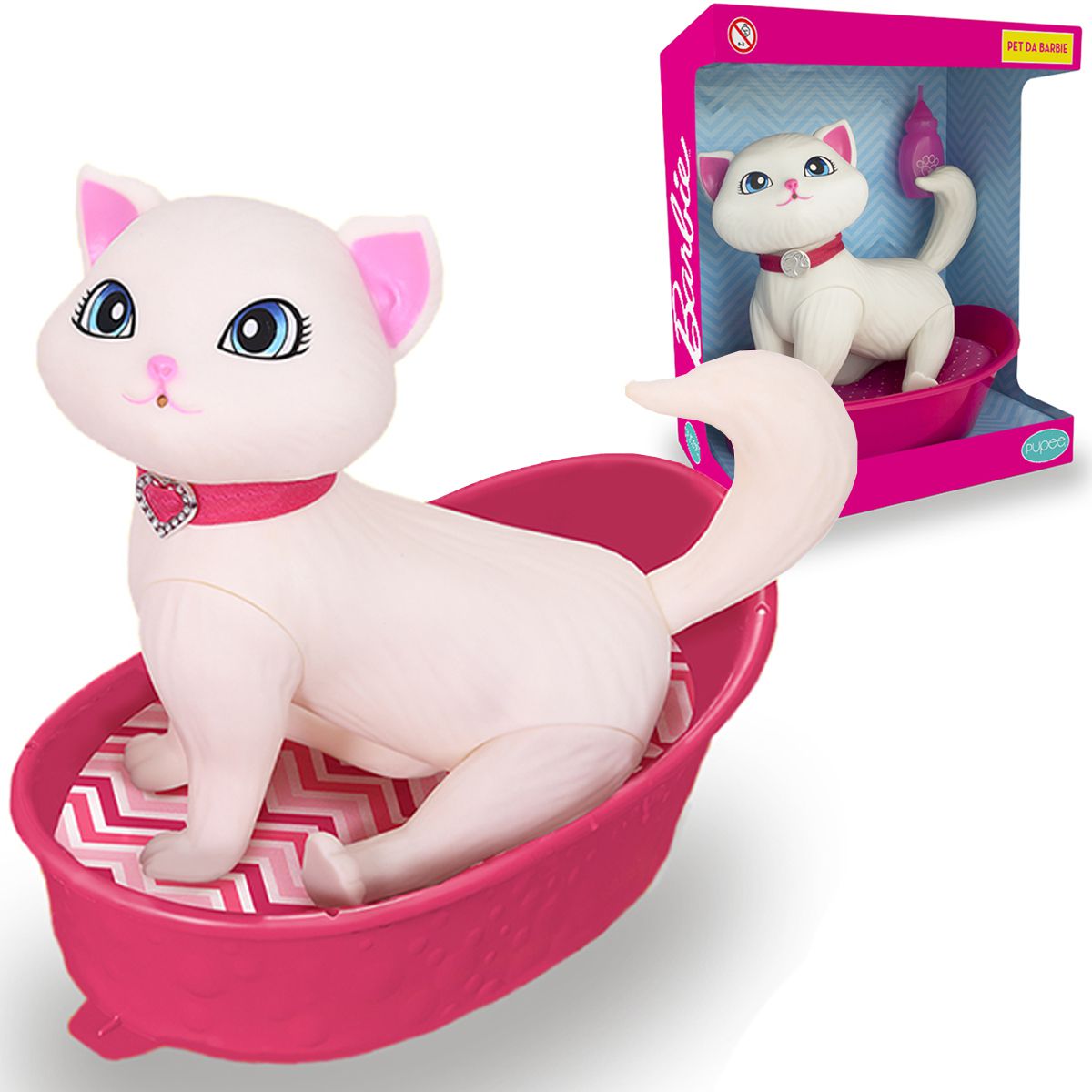 Boneco Pet da Barbie Blissa Care Gatinha Brinquedo com 3 Acessórios +3 anos  Pupee - Baby&Kids