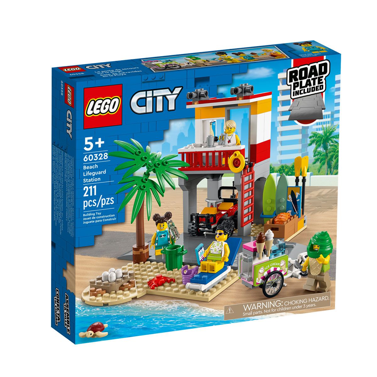 Brinquedo LEGO City de Montar Infantil Criança Posto Salva-Vidas na Praia 4  Bonequinhos +5 Anos - Baby&Kids