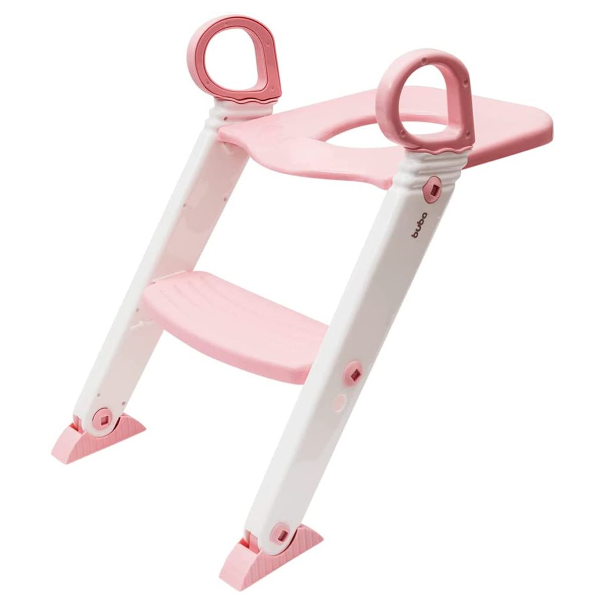 Assento Redutor Infantil Com Escada Para Vaso Sanitário 1+ Ano Até 40 kg  Dobrável Rosa Buba - Baby&Kids