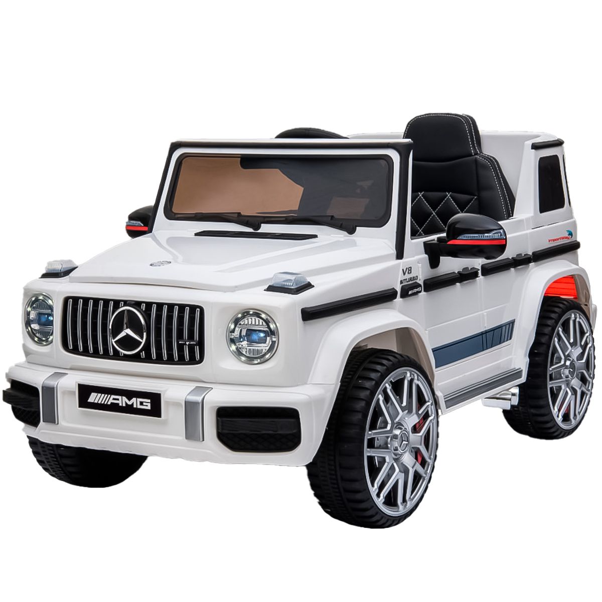 Mini Carro Elétrico Infantil Com Controle Mercedes AMG G63 12V Mp3 Luzes 3  Anos a 25Kg Branco Importway - Baby&Kids