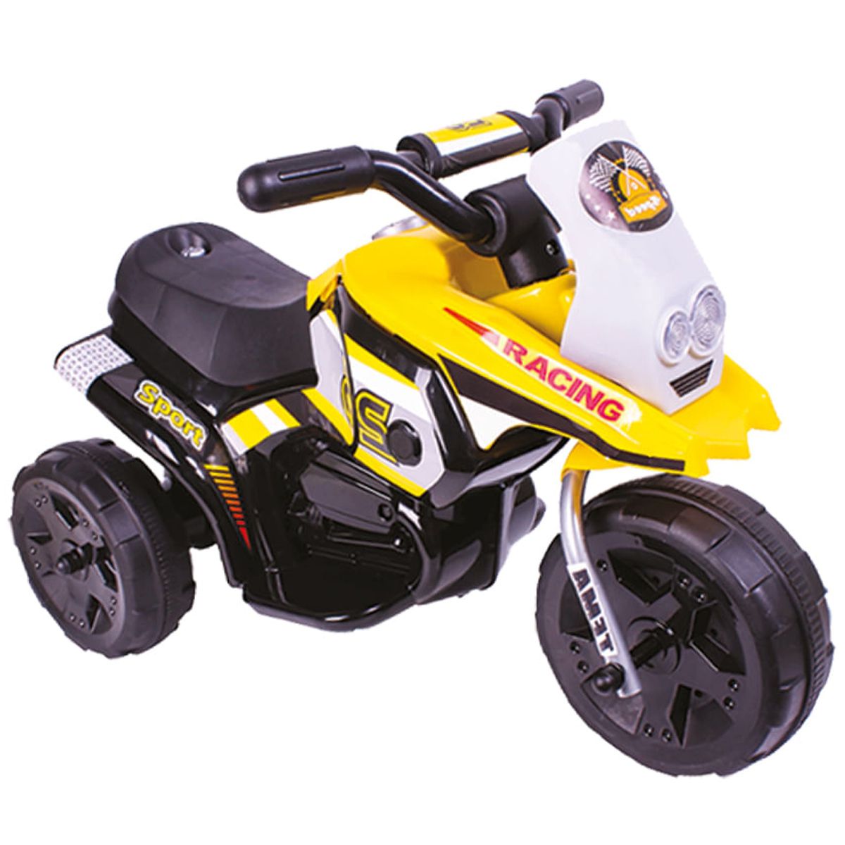 Triciclo Elétrico Infantil Para Crianças De 3 Anos Até 30 Kg 6V Musica e  Luz Amarelo Bel Fix - Baby&Kids