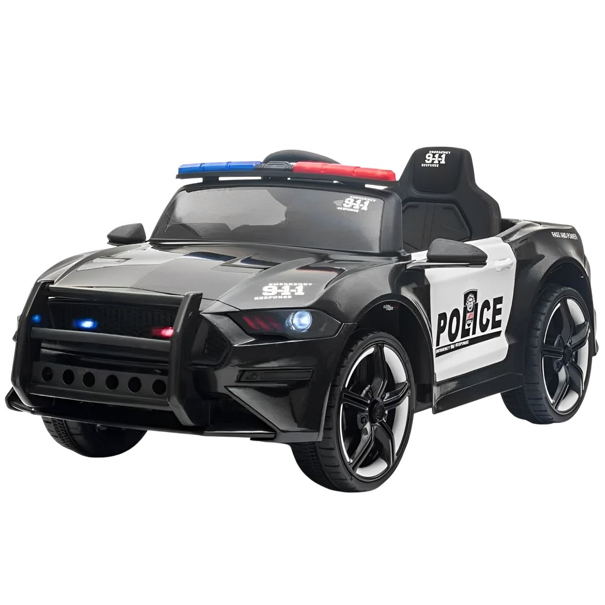 Carro Elétrico de Policia Infantil 12V Recarregável com 3 Velocidades, e,  ENYOPRO, Preto - Dular