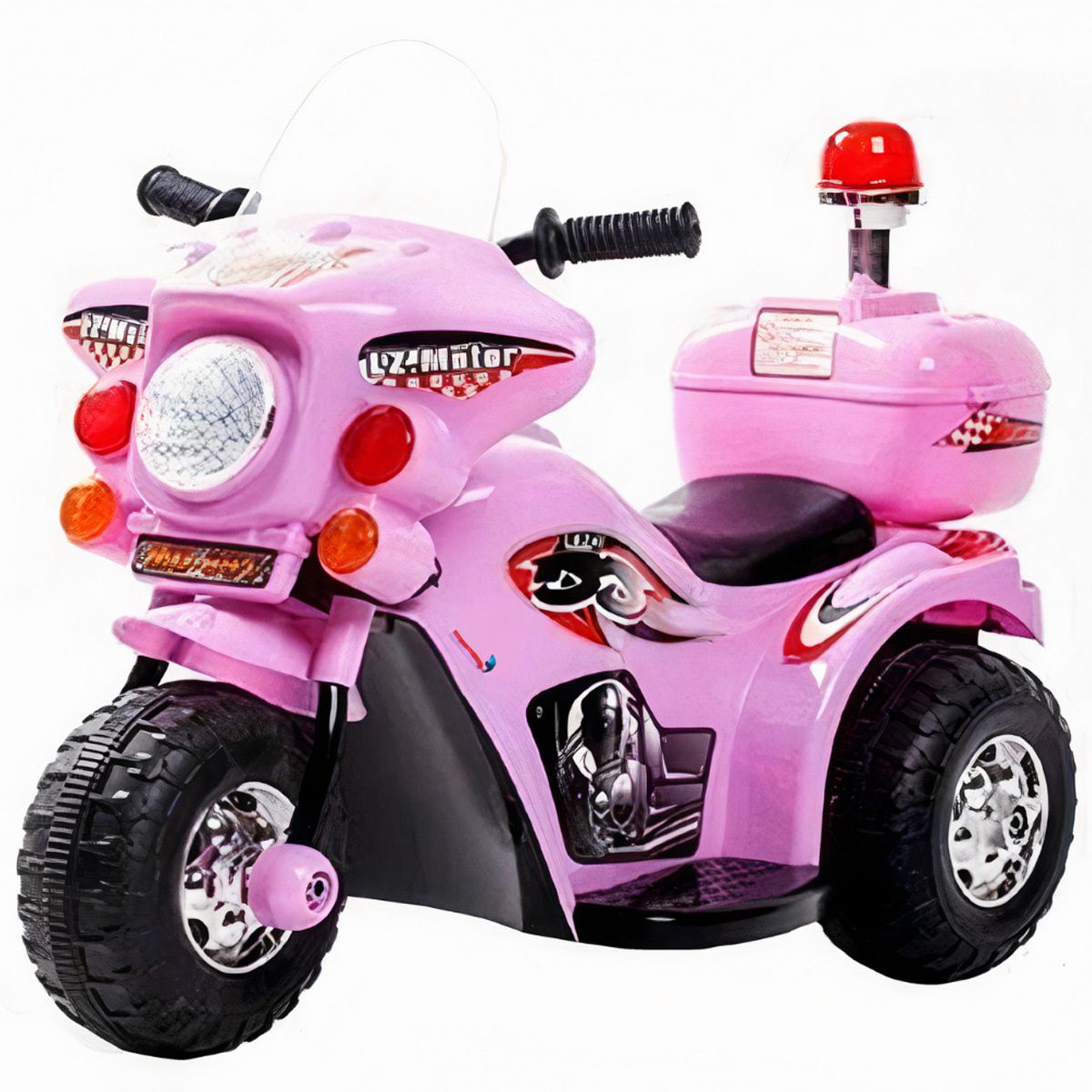 Moto Elétrica Triciclo Infantil Criança Até 25kg 6v Com Luzes Sons Sirene  Acelerador Rosa Importway - Baby&Kids