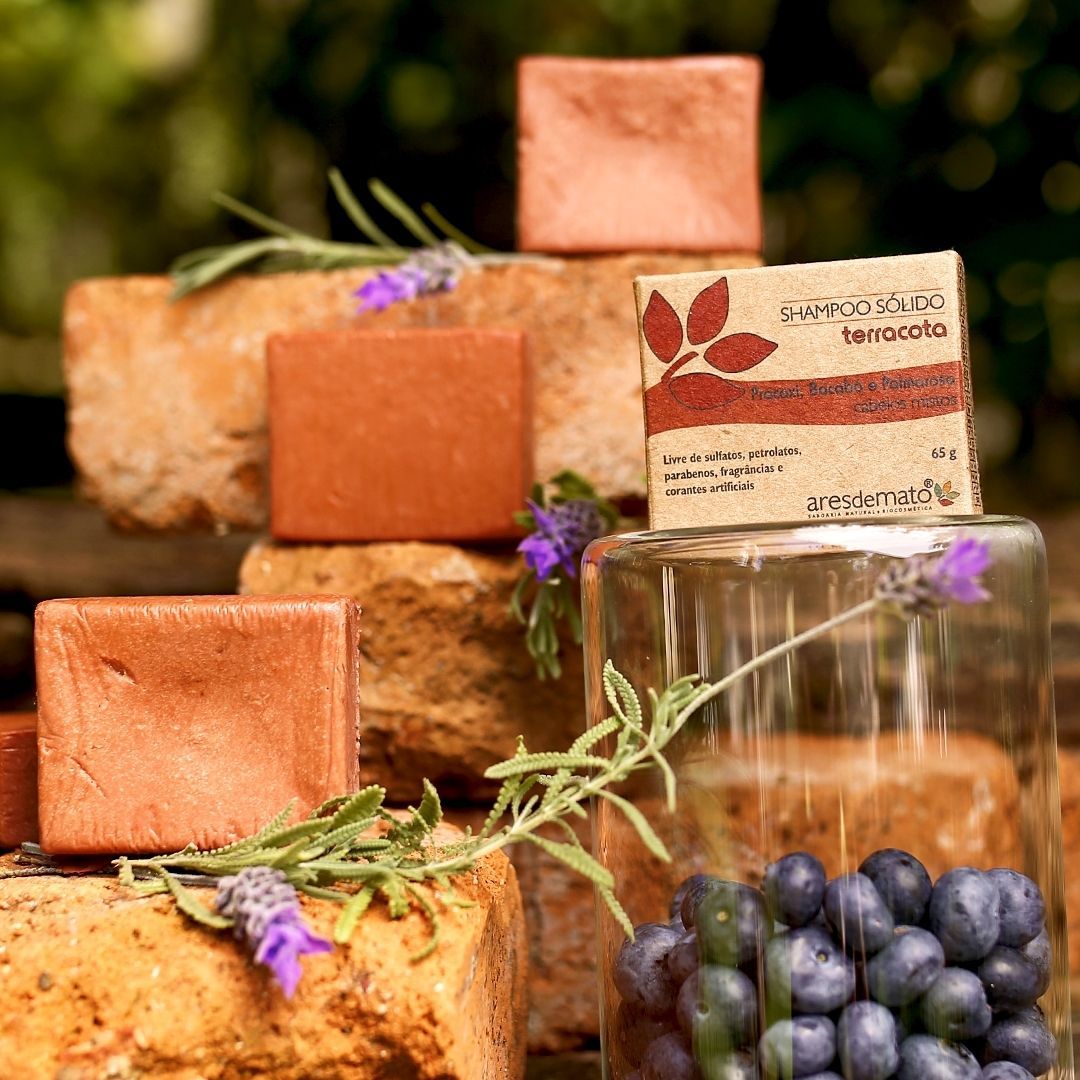 Ares de Mato Shampoo Sólido Terracota Cabelos Mistos Beleza do Campo