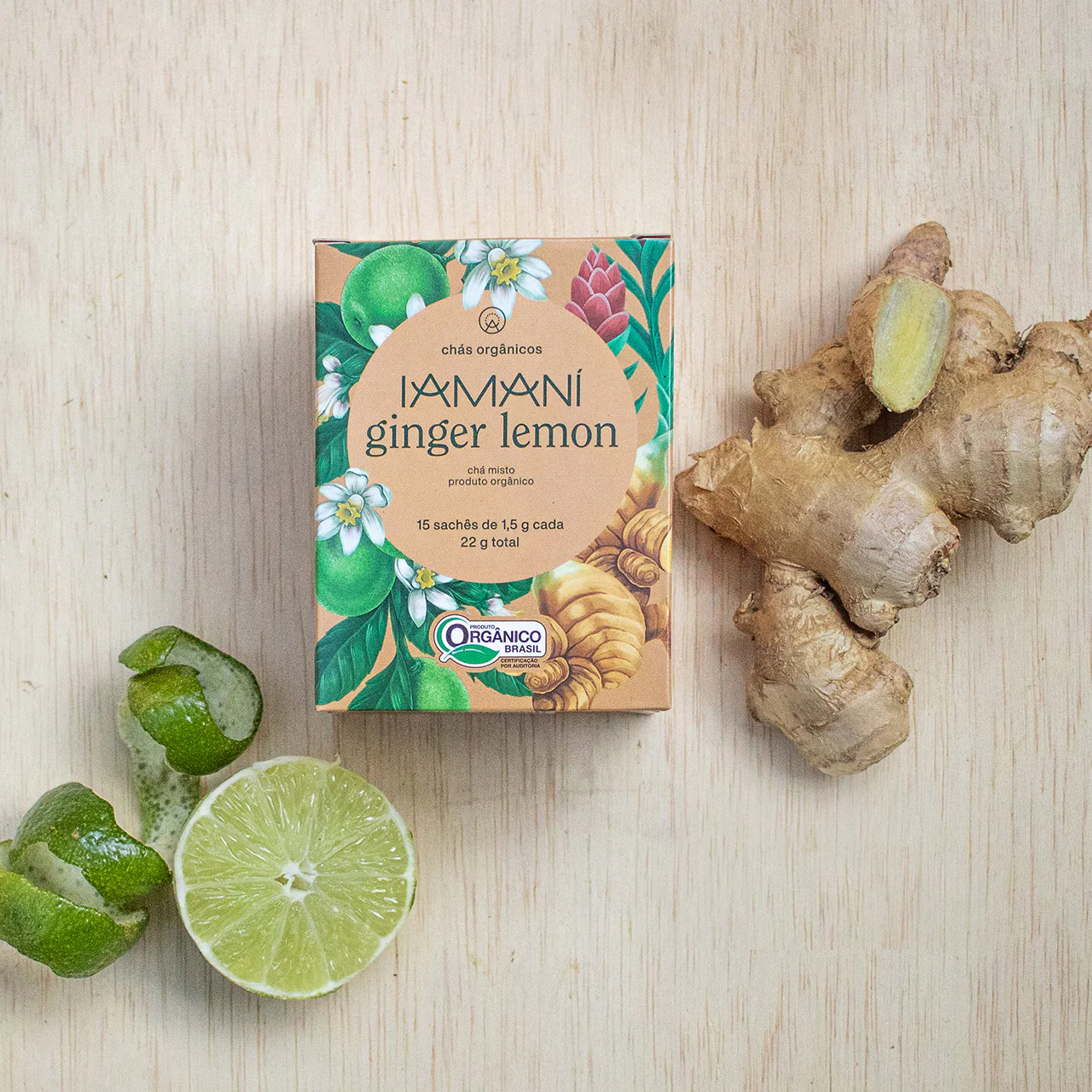 Iamaní Chá Misto Orgânico Ginger Lemon - Beleza do Campo