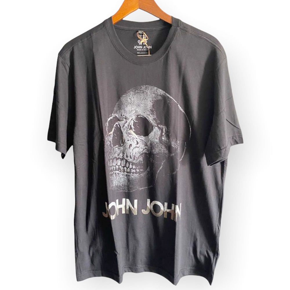 Camiseta John John Skull Square Preta - Compre Agora