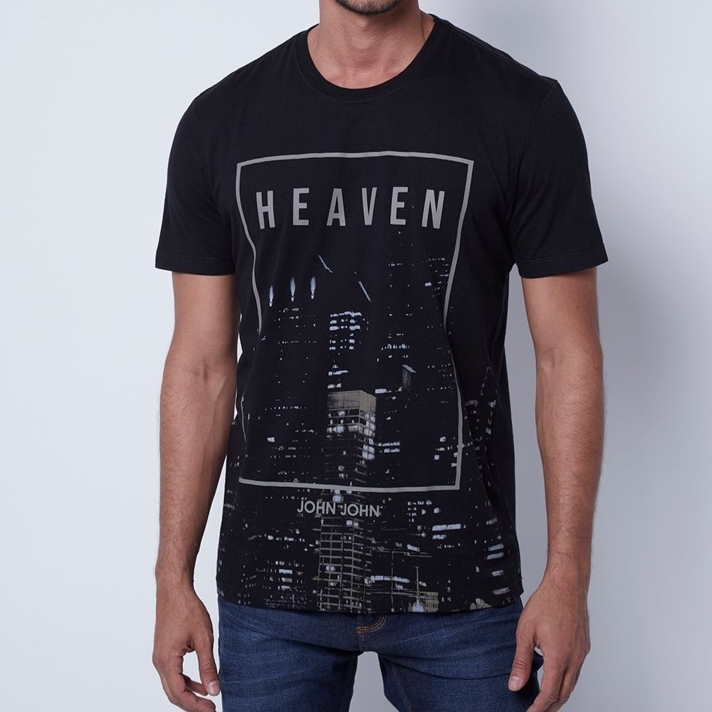 Camiseta John John Heaven 2 Square Preto Masculino - Dom Store Multimarcas  Vestuário Calçados Acessórios