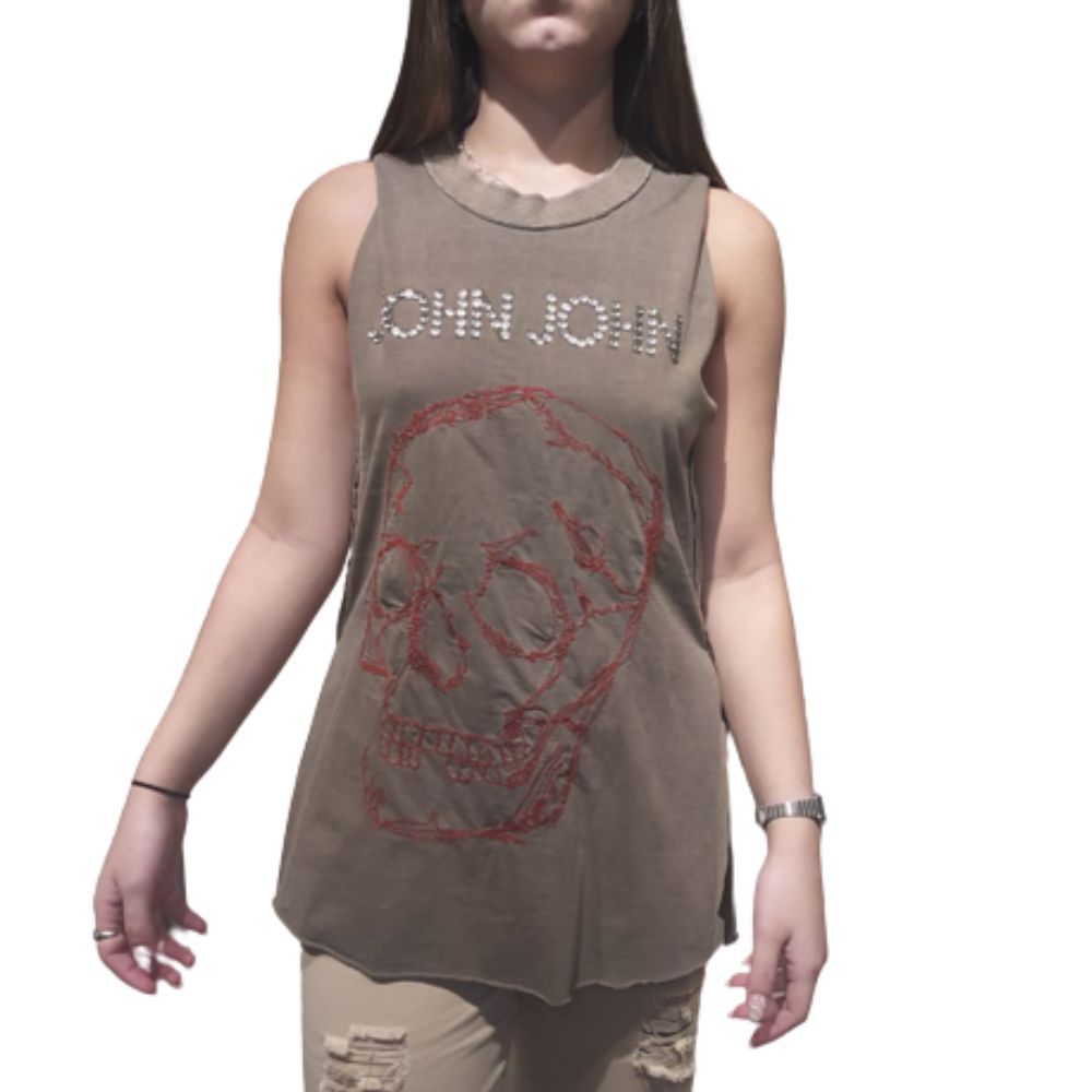 Camiseta John John Caveira Bege - Compre Agora