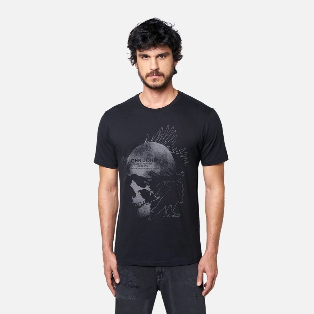 Camiseta John John Masculina Inc Code Marrom Escuro 