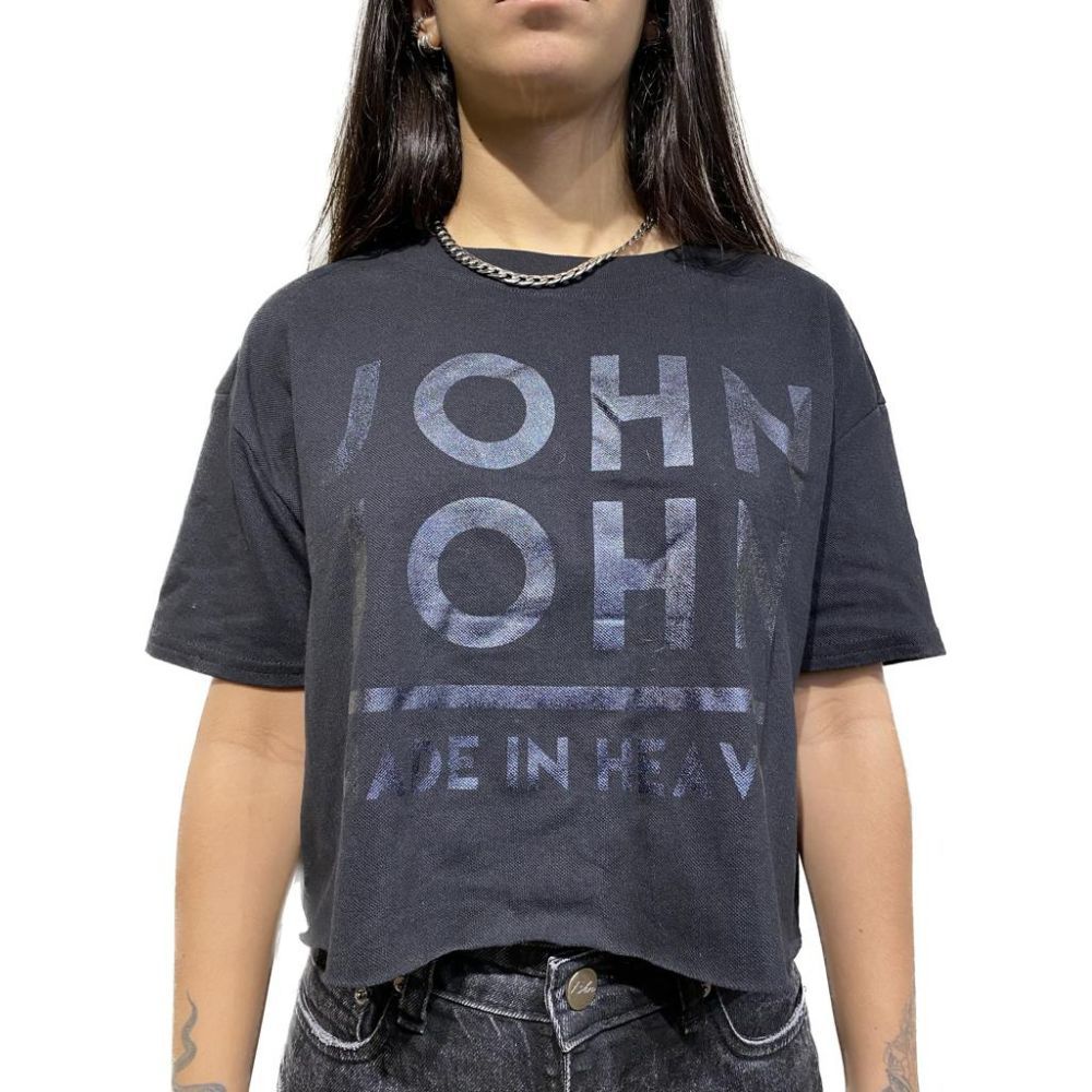 Camiseta John John Cropped Penny Feminina Preta - Dom Store Multimarcas  Vestuário Calçados Acessórios