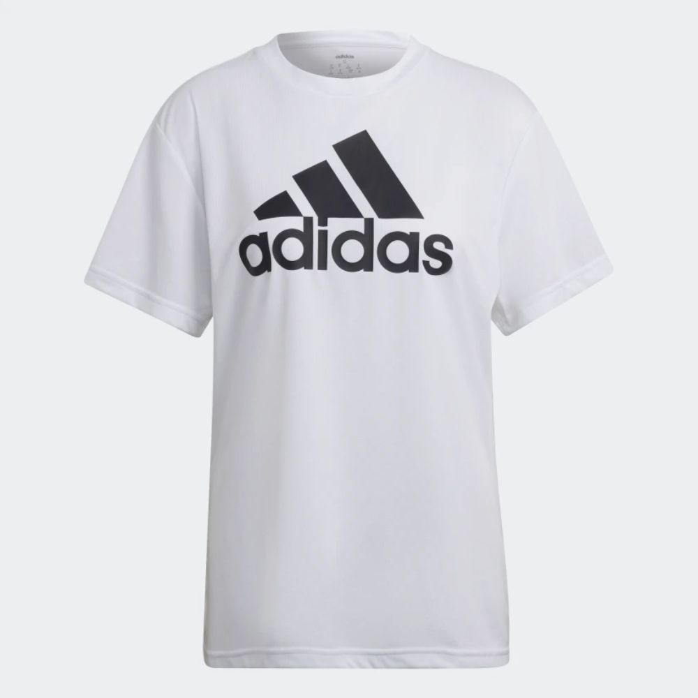 Camiseta Adidas Aeroready Boyfriend Feminina Branca - Dom Store Multimarcas  Vestuário Calçados Acessórios