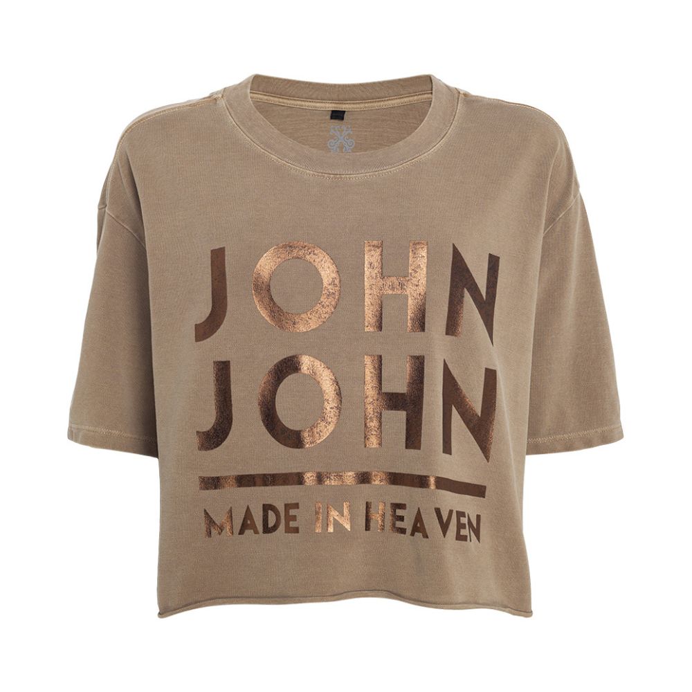 Camiseta John John JJ Line Feminina Marrom - Dom Store Multimarcas  Vestuário Calçados Acessórios