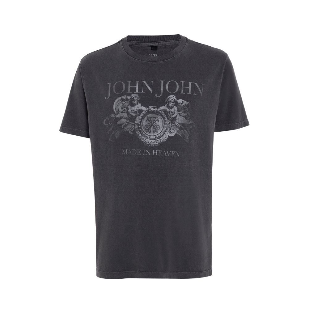 CAMISETA JOHN JOHN DOUBLE SKULL MALHA PRETO FEMININA T-SHIRT