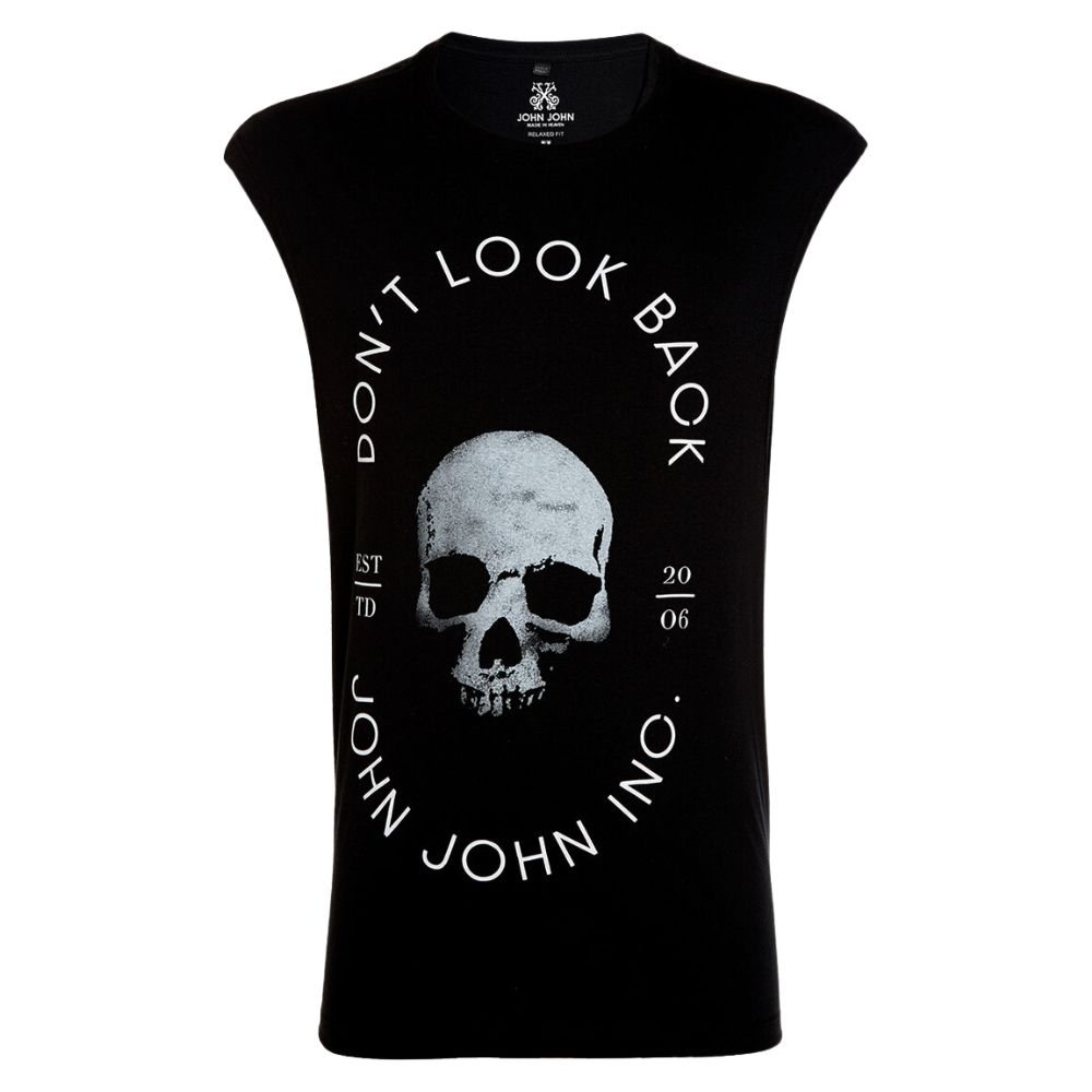 Regata John John Skate Caveira Masculina Preta - Dom Store Multimarcas  Vestuário Calçados Acessórios