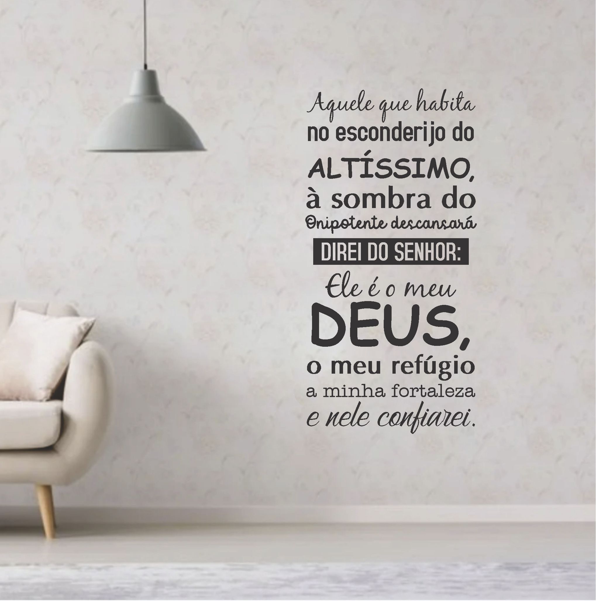 Adesivo Salmo 91 - 58 x 123cm - 8157 - Na Parede Decoração